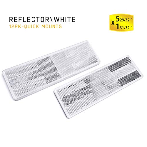 BSK 6" Rectangular White Stick-on Reflectors - 2 - Pcs