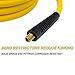 FIXSMITH-Hybrid-Air-Hose,300psi,3/8 inX 100 ft,1/4 in Brass MNPT Fittings and Bend Restrictors,Heavy Duty, Non-Kinking,Lightweight,Extreme All Weather Flexibility,UV,Oil and Abrasion Resistant,Yellow.
