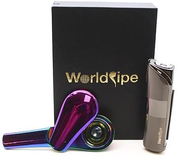 World's Pipe | Grade A Pipe | Easy Set up 3pc Construction With Accessory | Rainbow Color in Gift Case