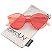 zeroUV One Piece PC Lens Rimless Ultra-Bold Colorful Mono Block Sunglasses 60mm (Red)
