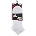 adidas Women's Cushioned Low Cut Socks (3-Pair), White/White, Medium, (Shoe Size 5-10)