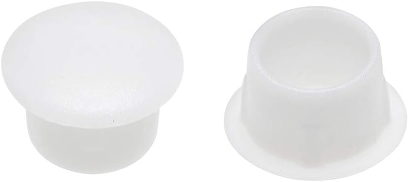 sourcing map Shelf Peg Hole Plugs 10mm Dia White Plastic Tube Cover for Nail Cabinet Button Bracket Cupboard Bookshelf Bookcase Adjustable Shelf Closet