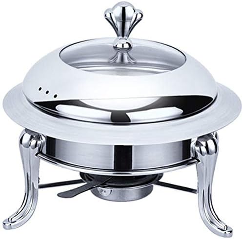 Stainless Steel Chafing Dish Round Durable Food Warmer Serving Dish Catering Buffet Warmer Tray (Silver, 20cm)