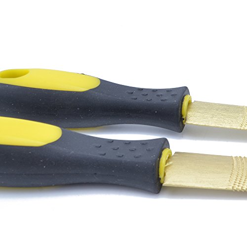 Homeater 6" and 8" Golden Tapered Hand File Set Wood Rasp Bastard File with with Storage Pouch and A Wire Brush for 2 Pack - Thumbnail 2