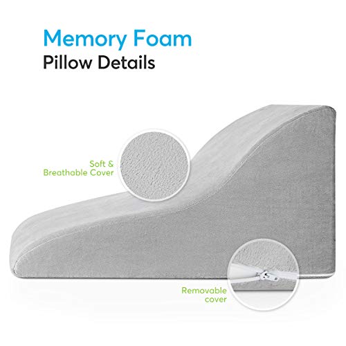 OasisSpace Supportive Foam Bed Wedge Pillow with Removable Cover
