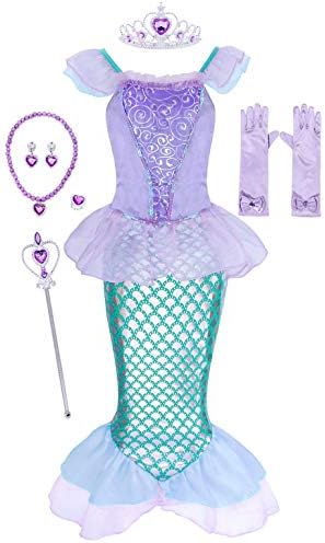 Jurebecia Girls Princess Mermaid Costume Cosplay Party Dress Fancy Theme  Party Birthday with Gown Purple 6/4-5 Years price in Saudi Arabia | Amazon  Saudi Arabia