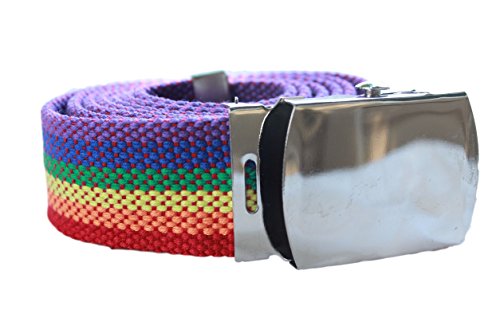 Canvas Rainbow Brite Bright Webbing Belt Accessory For Halloween Costume (Multi-Colored)