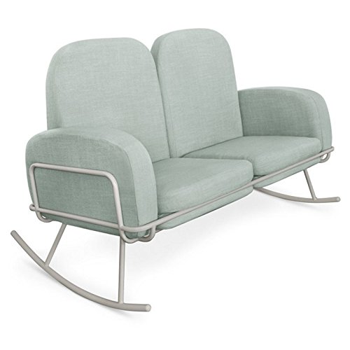 Nursery Works Ami 3 Piece Rocker Loveseat Cushion Set in Seafoam