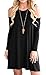 QIXING Women's Off The Shoulder Summer Swing Tank Sundress Black-S