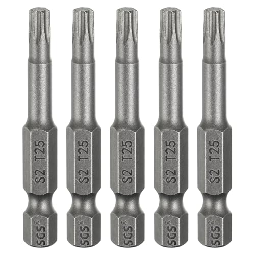 HARFINGTON T25 Torx Head Screwdriver Bit 1/4" Hex Shank 2"/50mm… at Amazon