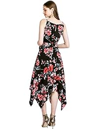 Gardenwed - Vestido de verano asimétrico con estampado floral para mujer