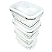 [Premium] Glass Meal Prep Containers [4-Pack] Microwave, Freezer & Oven safe - Food Storage with SmartestLock Lids by Prep Naturals