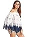 Floerns Women's Long Sleeve Off Shoulder Boho Blouse Top Navy M