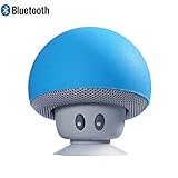 Leacoco Mini Wireless Portable Bluetooth Speakers with Mic and Sucker Portable Small Stereo for iPhone and Android System Equipment Etc. (Blue)