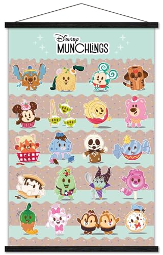 Disney Munchlings - Grid Wall Poster with Magnetic Frame, 34L" x 22.4W", Print…
