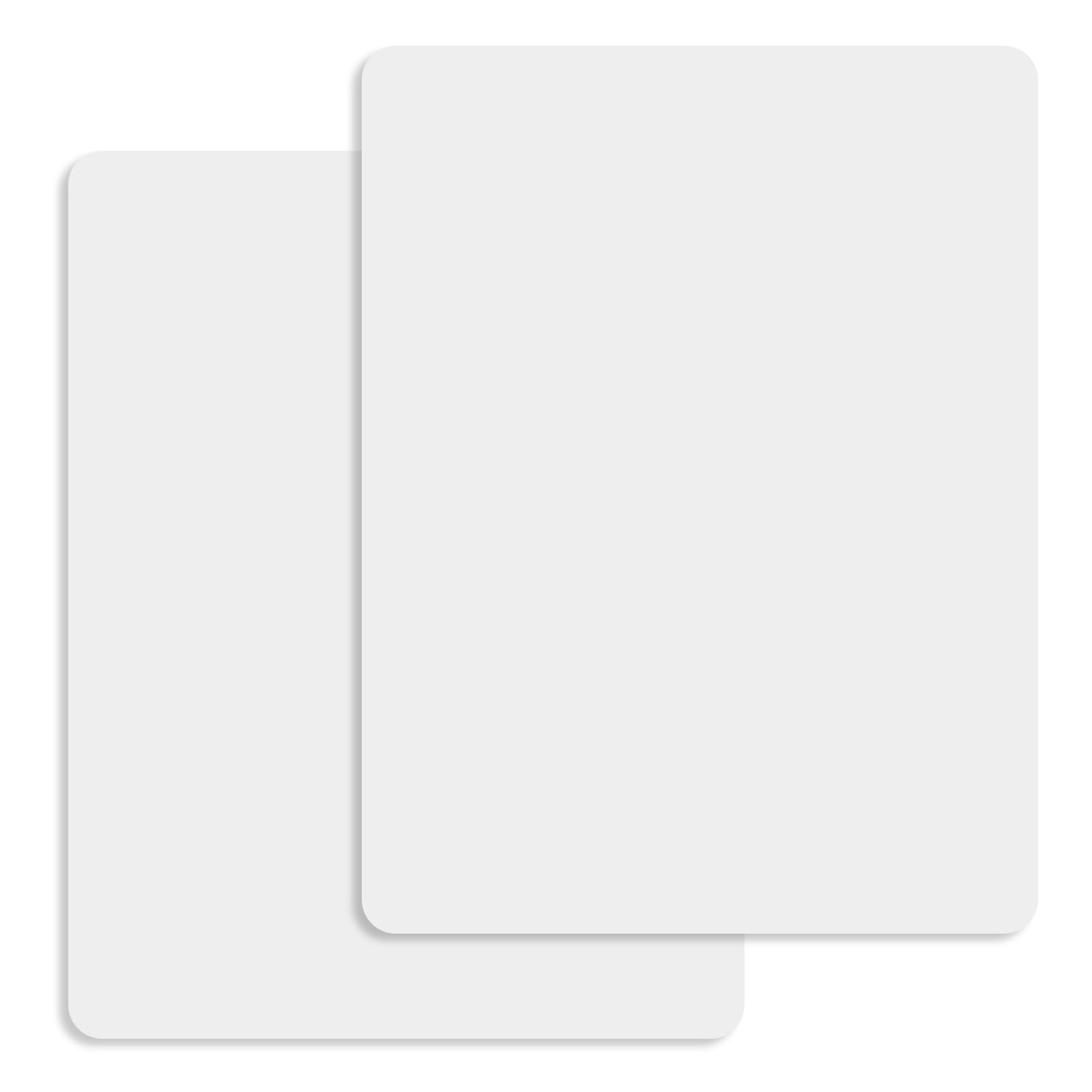 Photo 1 of 2pcs 15.7 X 11.8in Plastic Placemats Matte Transparent Heat Resistant Washable Table Mats,Wipeable White Table Mat Large Vinyl Placemats, Hard Plastic Table Protector for Table,Dining,Kitchen,Crafting