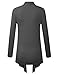 Because I Love You Women's Open Front Drape Hem Lightweight Cardigan - XXX-Large - Charcoal