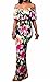Happy Sailed Women Prom Floral Off Shoulder Bodycon Maxi Dress for Evening, Small Navy Blue