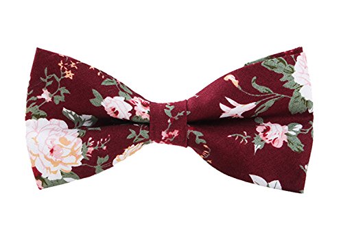 Levao Men's Cotton Floral Printing Bow Tie CB057