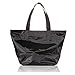 Toupons Large Roomy Tote Beach Bag Waterproof Nylon Gym Tote Bag Shopper Bag (Black)