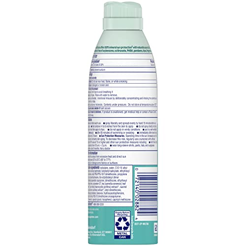 COPPERTONE PURE AND SIMPLE KIDS SUNSCREEN SPRAY SPF 50, ZINC OXIDE MINERAL , TEAR FREE, WATER RESISTANT, BROAD SPECTRUM , 5 OZ