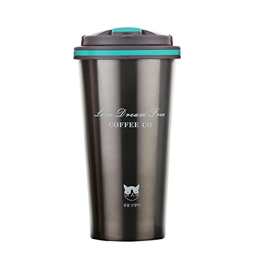 17oz Travel Mug, Stainless Steel Travel Coffee Thermoses Creative Car Vacuum Coffee Tumblers Cup Water Bottle Flask for Outdoors Hot & Cold Drinks