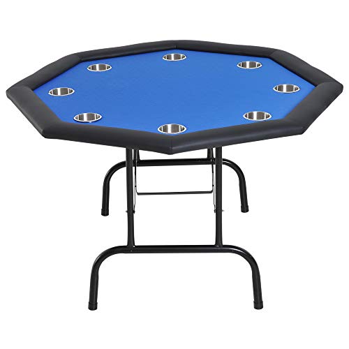 Soozier 47″ 8 Player Octagon Poker Table with Cup Holders Folding Top