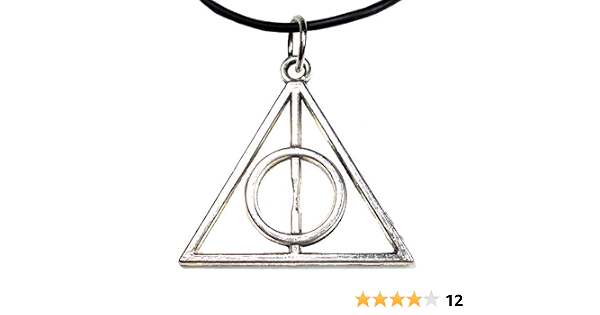 Silver Tone Deathly Hallows Pendant 