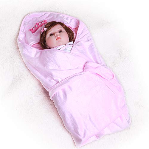 ZIYIUI 24inch 60cm Lebensechte Puppen Reborn Babys Mädchen silikon Junge wie echtes babypuppen Girls Toddler Puppe Augen… – Bild 7