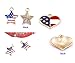 Ximkee 20Pcs Red White and Blue American Flag Star Heart Shaped Charm Pendant Gold Plated Dainty Ornament Synthetic Glass Living Memory Jewelry Making Independence Day Decoration (red white and blue)