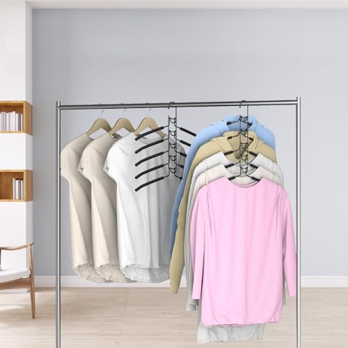 LUKANATO Ganchos para Ropa, 2 Piezas Ganchos para Pantalones Multicapa Desmontable, Perchas Plegables Multifuncionales para Jerseys, Camisas y Trajes
