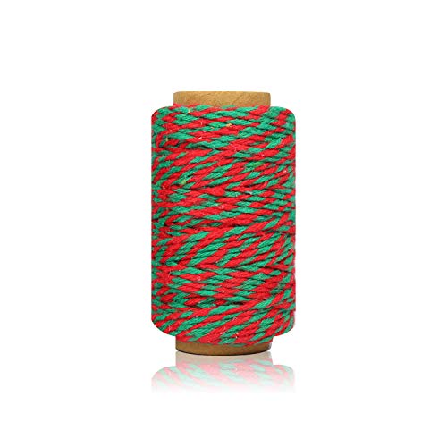 Maosifang 9 Rolls Christmas Twine Cotton 2 mm String Rope Cord for Gift Wrapping Arts Crafts Party Decorations Gardening Applications,9 Colors