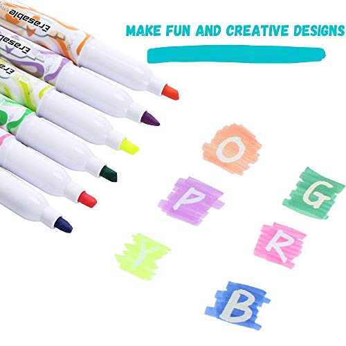 Mr. Pen Erasable Highlighters, 6 Pack, Highlighter Pens, Highlighters, Highlighters Erasable