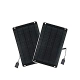 FlexSolar 2-Pack 6W Portable Solar Charger Panel, Shockproof Mobile Power Charger，Solar USB 5V Regulated Output for Smart Phone,Power Bank and GPS Units.