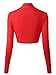 MsBasic Womens Versatile Open Front Lightweight Long Sleeve Bolero Shrug (Medium, Red)