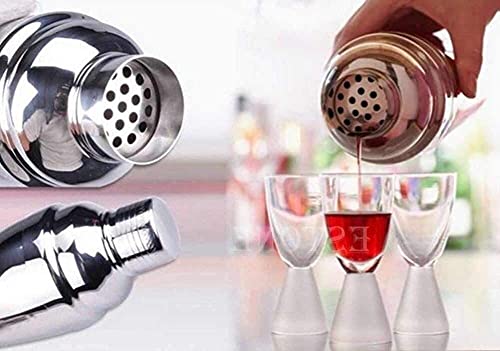 5 stücke Wein und Cocktail Shaker Set, Barkeeper Kit Barware Werkzeuge mit Edelstahl Shaker Jigger Bar Löffelsieer… – Bild 3