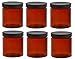 Nakpunar Single Wall Amber Brown Plastic Jars with Lids