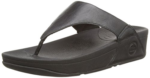 FitFlop Women's Lulu Thong Sandal,Black,10 M US