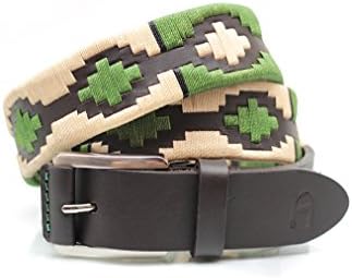 Colombian Leather Deluxe Polo Belt Hand Woven Embroidery - Las Praderas Design (36)