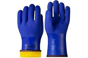 PACIFIC PPE Winter Work Gloves for Cold Weather, Thermal Insulated Freezer, Coated Cold Proof Heavy Duty PVC Gloves, Chemical