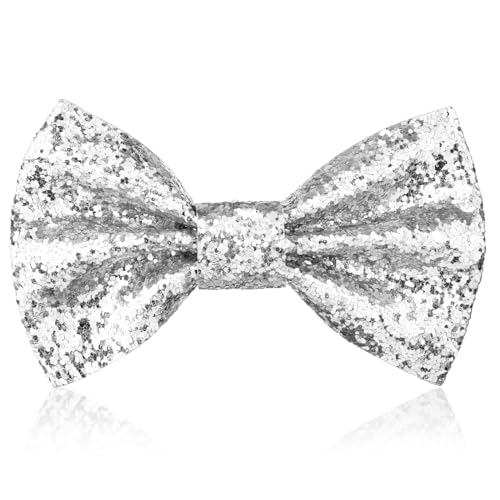 Silver Glitter Bow Tie