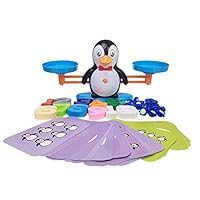 AMILIEe Balance Counting Toys Games for Boys and Girls- Dog/Monkey/Pig Animals - Number Balance Math Games Preschool Educational Toys Early Math Teaching Tool Counting Toy for Kids (Penguin, 1)