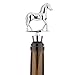 Twine Derby Wine Bottle Stopper, Keep Wine Fresh, Horse Bottle Stopper, Fits Standard Bottles, Metal, Rubber Seal, Silver, Set of 1