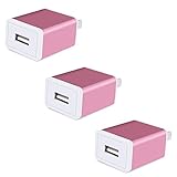 USB Charger, CCLV 3-Pack Universal USB Home Travel Wall Charger Adapter for iPhone 7, 7Plus, 6, 6s, 6 Plus, 6s Plus, Tablet, Samsung Galaxy S7, S6 edge, HTC, Nokia, LG, Sony and more