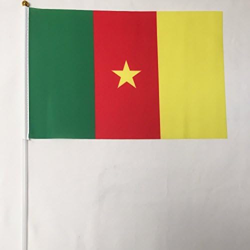 Cameroon 12-Pack 4 x 6 Inch Polyester Country Hand Flags Desk Waving Parade