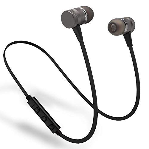 Metal Magnetic Wireless Bluetooth Earphone Sports Headset Stereo Bass Headphone (Gray)