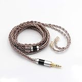 Linsoul TRIPOWIN C8 8-Core Silver Copper Foil Braided Earphone Replacement Upgrade Cable, Tinsel Silver Copper Wire for KZ ZSX, ZSN Pro, ZS10 Pro NF2u, QDC IEMs (3.5mm Plug, QDC Connector)