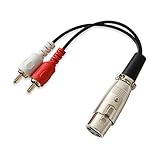 Onvian XLR Female to 2 RCA Male Dual RCA Plug Y Splitter Adapter Converter Cable (Black)