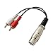 Onvian XLR Female to 2 RCA Male Dual RCA Plug Y Splitter Adapter Converter Cable (Black)