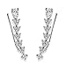 Chicinside Ear Cuff Pin Cubic Zirconia Ear Crawlers Climbers 1 Pair (Silver)